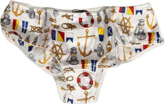 Dolce & Gabbana White Sailor Print Polyester Bottoms Womens Underwear
