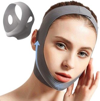 OEM Mascarilla Facial Reutilizable En Forma De V, Banda Para Dormir, Mascarilla Para El Cuello Unisex, Gris