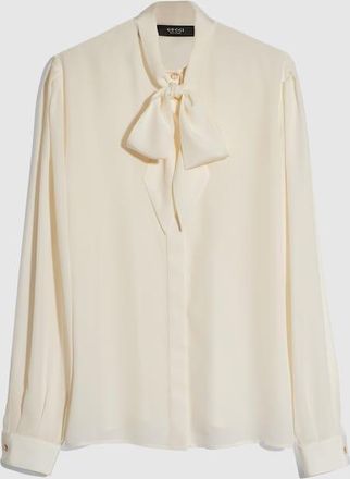 Gucci Silk Cr&ecirc;pe De Chine Shirt, White