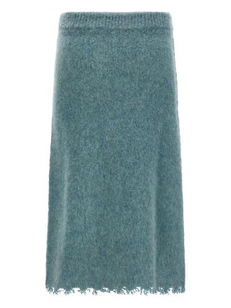 Jil Sander elastic-waistband knitted midi skirt - Blue
