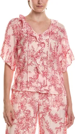 Vince Camuto V-Neck Ruffle Front Top