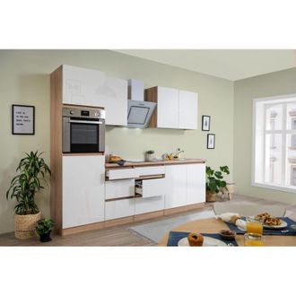 Respekta Cucina blocco cucina blocco cucina senza maniglie rovere bianco Lorena 270 cm Respecta