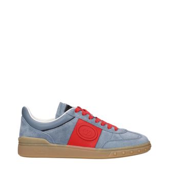 Valentino Garavani Herrens Sneakers Wildleder Grau/Koralle
