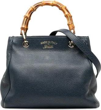 Gucci Pre-owned Gucci Small Calfskin Bamboo Shopper Satchel Ladies X4CVPQ51CZW220J6