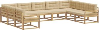 vidaXL Conjunto De Sof&aacute;s De Exterior 9 Uds. Y Beige Vidaxl