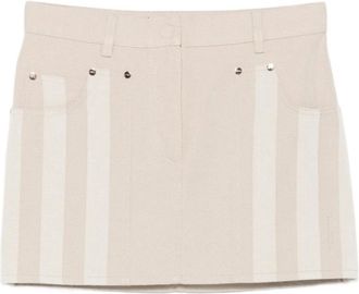 Fendi Jeansrok - Dames - Korte rokken - Beige - XS - Katoen - Rokken