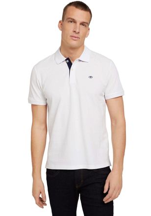 Tom Tailor Poloshirt TOM TAILOR, Herren, Gr. 3XL, weiss (wei&szlig;), Single Jersey, Obermaterial: 100% Baumwolle, regular fit, Shirts Poloshirt, mit Knopfleiste und L