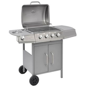 Berkfield Home Gas Barbecue Grill 4+1 Cooking Zone Silver