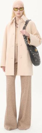 Valentino Pantaloni In Bottonato Natte Donna AVORIO/BEIGE 46