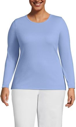 Lands End Cotton Rib T-shirt in Light Sea Blue at Nordstrom, Size 3X