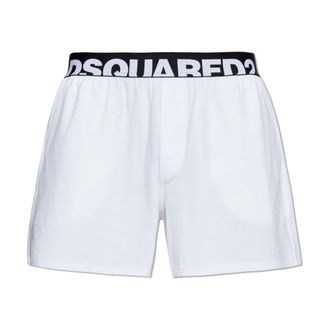 Dsquared2 Bottoms, male, White, Size: 2XL Cotton Boxer Briefs with Logo