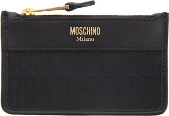 Moschino Logo Mini Wallet - Dames - Portefeuilles - Zwart - ONE Size - Leer - Accessoires