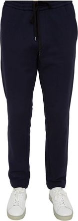Paolo Pecora Blauwe Jersey Broek - Heren - Sweatpants - Blauw - M - Katoen - Broeken
