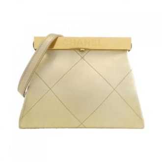 Chanel Pre-owned Calf Shoulder Bag - Dames - Pre-owned - Beige - Maat: ONE Size Leer