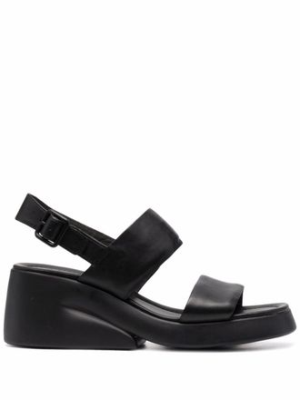 Camper double-strap leather sandals - Black