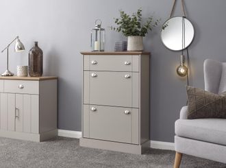 GFW Kendal Deluxe Shoe Cabinet in Grey