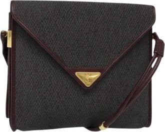 Saint Laurent Pre-owned Cross Body Bags, female, Gray, Size: ONE SIZE Pre-owned Canvas Cross Body Bag