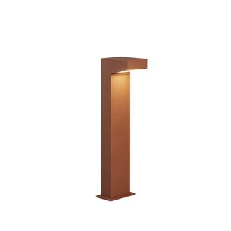 Zafferano Forward Paletto Luminoso Asimmetrico 13w 3000k Ip65 In Alluminio Finitura Corten 13x15x50 Cm Per Illuminazione Percorsi Esterni E Aree Giardino