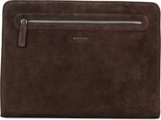 Howard London Laptop Sleeve Suede Kieran - Heren - Laptoptassen - Bruin - ONE Size - Leer - Tassen