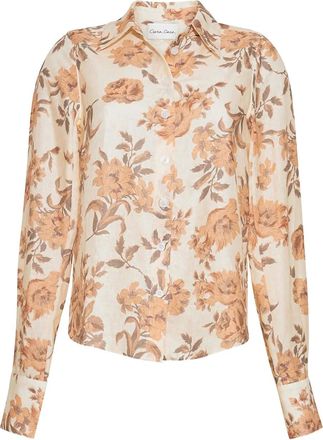 Cara Cara Perfect floral-print linen shirt - Neutrals