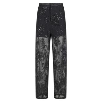 Isabelle Blanche Straight Trousers, female, Black, Size: XS Mesh Trousers