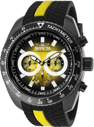 Invicta S1 Rally 36306 Herenhorloge - Quartz Uurwerk - Roestvrij Staal met Gele Wijzerplaat - 48 mm