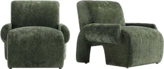 Manhattan Comfort Set Of 2 Modern Verandah Chenille Accent Chairs