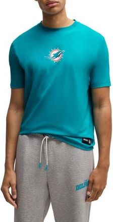 BOSS x NFL Stretch Cotton Graphic T-Shirt in Miami Dolphins - Turquoise at Nordstrom Rack, Size Xxx-Large