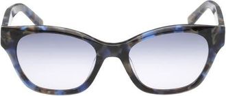 Abercrombie & Fitch 50mm Cat Eye Sunglasses in Havana /Blue Gradient Lens at Nordstrom