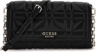 Guess Assia Crossbody Flap Organizer - Dames - Tassen - Zwart - Maat: ONE Size
