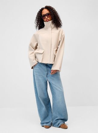 Twik Womens Stand collar boxy jacket