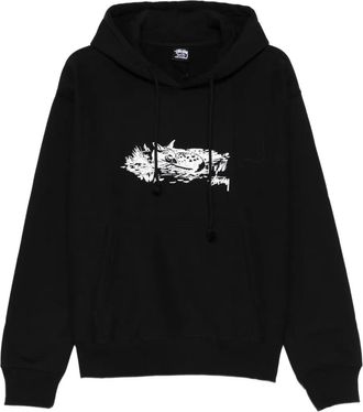 Stüssy Felpa con cappuccio e stampa - Nero