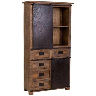 Wanderlust Deco Armario De Madera Marr&oacute;n 100x42x190h Cm