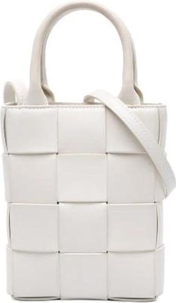 Bottega Veneta Pre-owned Cassette Schoudertas - Dames - Vintage Mini Tas - Wit - ONE Size - Leer - Vintage