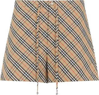 Burberry Womens Check Shorts - Tan Cotton - Size EU 32 (Womens)