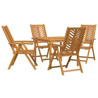 Berkfield Home 5 Piece Garden Dining Set Solid Wood Acacia in Brown