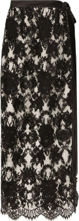 Dolce & Gabbana chantilly-lace midi skirt - women - Polyamide/Silk/Cotton - 44 - Black