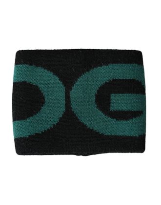 Dolce & Gabbana Mens Black Green Wool Logo dgmillennials Wristband And Virgin Nylon Elastane Accessory