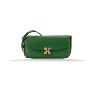 Alexander McQueen Alexander McQueen, Shoulder Bags, female, Green, Size: ONE SIZE Small Skull Flower Bag