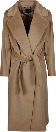 Max Mara Tempera Coat - Dames - Jas met riem - Bruin - 2XS - Wol - Jassen