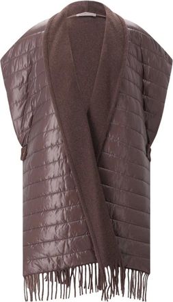 Herno Jassen, Dames, Bruin, S, Wol, Licht Poncho