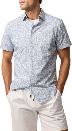 Rodd & Gunn Dorset Street Floral Short Sleeve Button-Up Shirt in Sea at Nordstrom Rack, Size Xx-Large