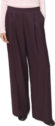 Mango Pleated Palazzo Pants in Burgundy at Nordstrom, Size 4
