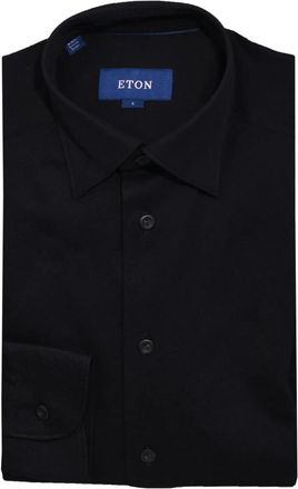 Eton Casual Jersey Shirt - Heren - Casual Overhemden - Zwart - 2XL - Katoen - Overhemden