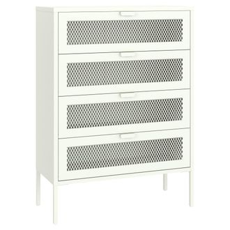 Happy Garden Zapatero de 4 puertas en metal blanco