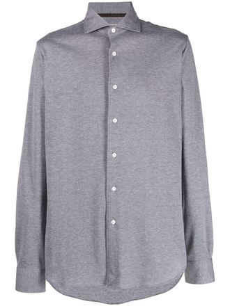 Orian spread collar piqué shirt - Grey