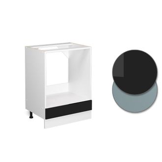 Vicco Armario Para Horno Empotrado R-line, Negro Brillo Intenso, 60 Cm, Et Roble