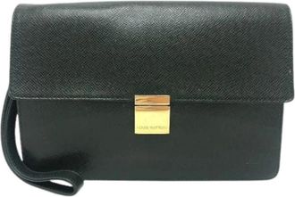 Louis Vuitton Pre-owned Taiga Clutch tas - Heren - Vintage Clutch - Zwart - ONE Size - Leer - Vintage
