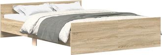 vidaXL Estructura De Cama Con Cabecero Piecero Roble Sonoma 140x190 Cm Vidaxl