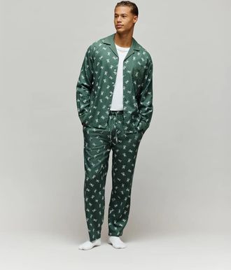 Psycho Bunny Mens Valen Flannel Pajama Set 304 GARDEN TOPIARY / XL
